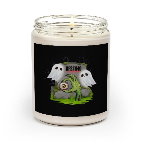 Spooky Graveyard with Ghosts and Eye Scented Candles