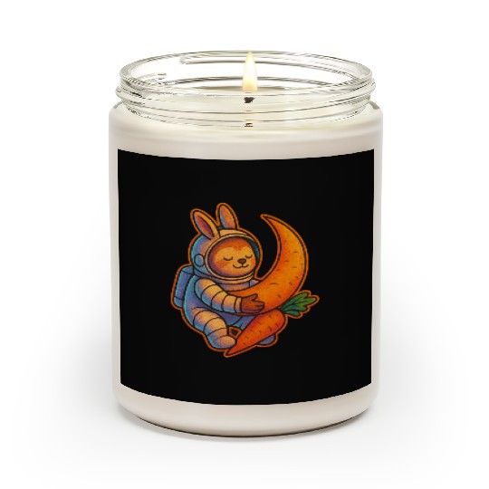 Adorable Moon Bunny with Carrot Scented Candles