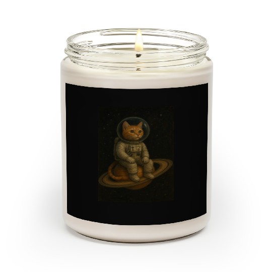 Celestial Cat in Astronaut Suit Scented Candles