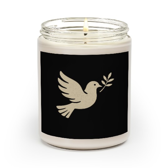 Elegant Dove with Olive Branch Design Scented Candles