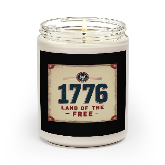1776 Land of the Free Patriotic Emblem Scented Candles