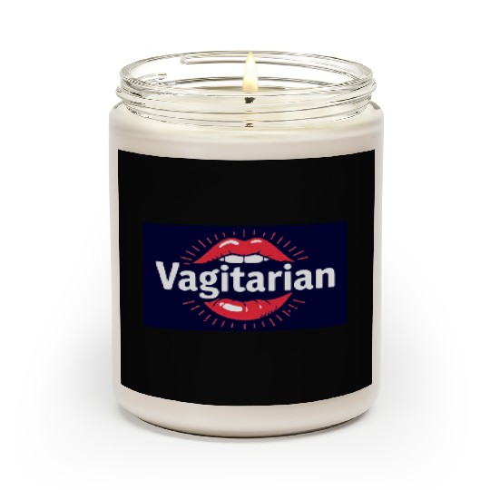 Vagitarian logo red lips funny lesbian present  Scented Candles