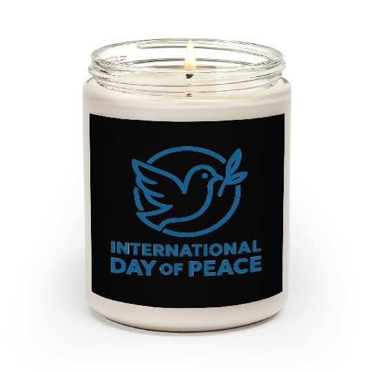 Peace Dove with Olive Branch Illustration Scented Candles