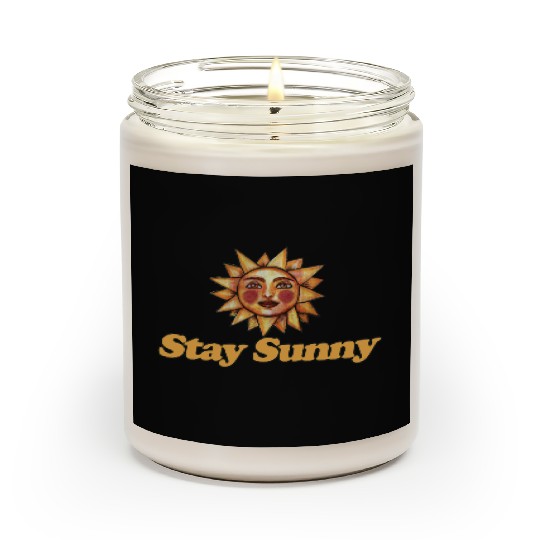 Sun and Smiley Face Motivational Design Scented Candles