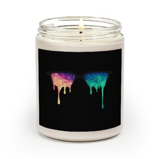 Abstract Psychedelic Nerd Glasses with Color Drops Scented Candles