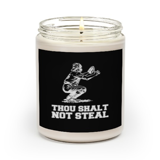 Thou Shalt Not Steal Baseball Catcher Joke Scented Candles