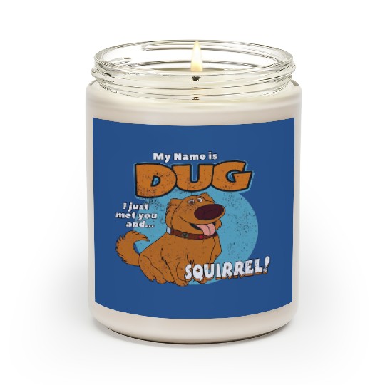Retro 90s My Name Is Dug Squirrel Scented Candles Disney Up Dug Dog Scented Candles