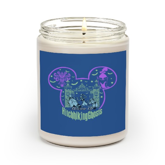 Beware Of Hitchhiking Ghosts Halloween Scented Candles, Disney Haunted Mansion, Disney Halloween Scented Candles
