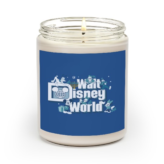 Mickey Friends Happy Hanukkah Scented Candles, Disney Dreidel Menorah Scented Candles
