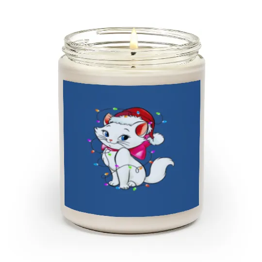 Disney Marie Aristocats Cat Santa Christmas Lights Scented Candles
