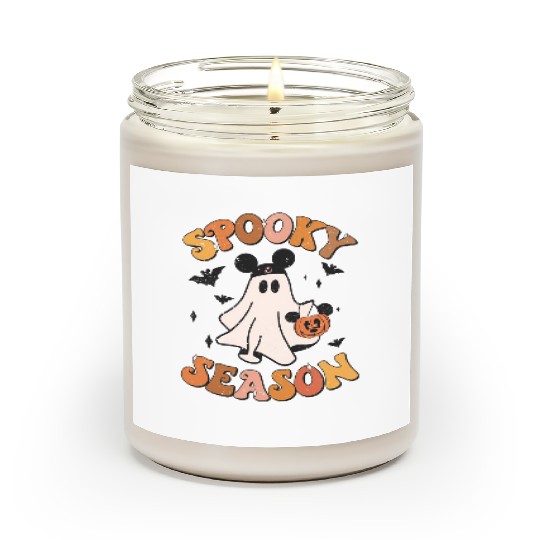 Mickey Ghost Spooky Season with Pumpkin Scented Candles, Disney Spooky Season Scented Candles