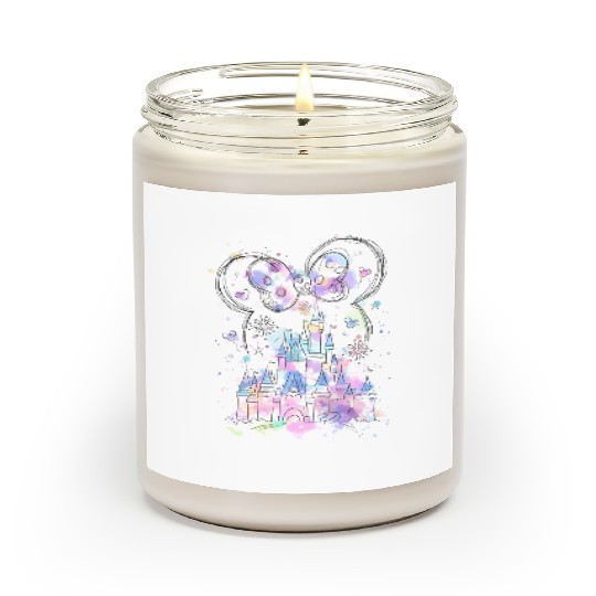 Watercolor Disney castle Scented Candles, Minnie ears castle Scented Candles, Magic Kingdom Scented Candles, Disney world Disneyland Scented Candles