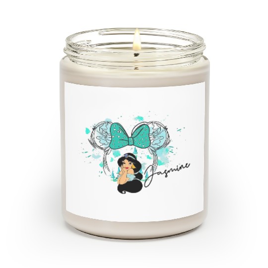Princess Jasmine, Jasmine Scented Candles, Watercolor Disney Castle Scented Candles