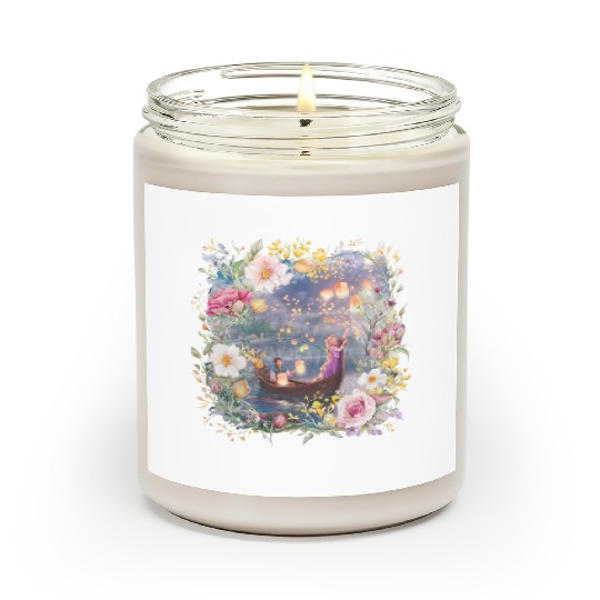 Retro Vintage Disney Tangled Rapunzel Floral Shir Scented Candles
