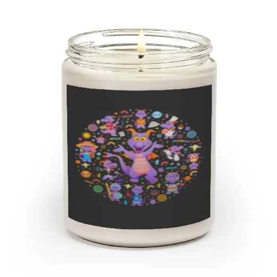Disney Epcot Figment Scented Candles, Epcot Figment Scented Candles, Floral Epcot Scented Candles