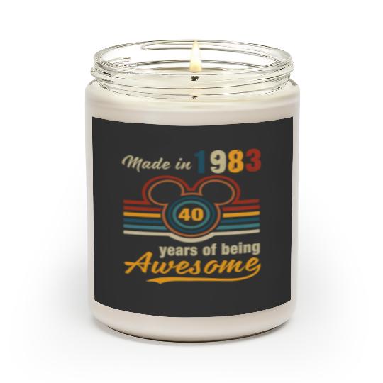 Made in 1983 40 Years of Being Awesome Scented Candles, 40th Birthday Gift,Disney 2023 Scented Candles
