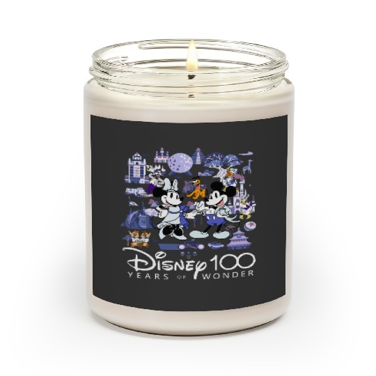 Disney 100 Years Of Wonder Mickey Mouse & Minnie Scented Candles, Disney Parks 100th Anniversary Scented Candles