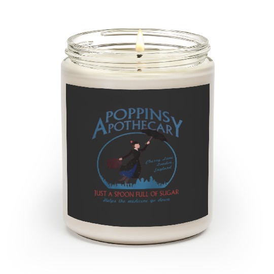 Retro Poppins Apothecary Mary Poppins Scented Candles, Funny Disney Scented Candles