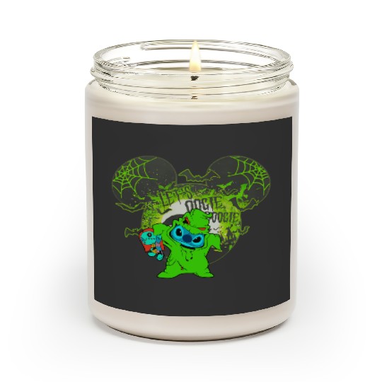 Stitch Costume Oogie Boogie Sally Doll Scented Candles, Let's Oogie Boogie 2023 Scented Candles , Disney Halfway To Halloween Party Scented Candles