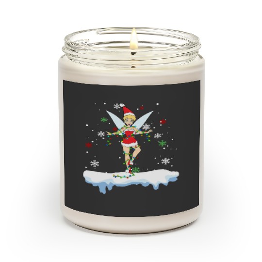 Disney Santa Tinker Bell Christmas Lights Scented Candles, Peter Pan Tinker Bell Snow Scented Candles