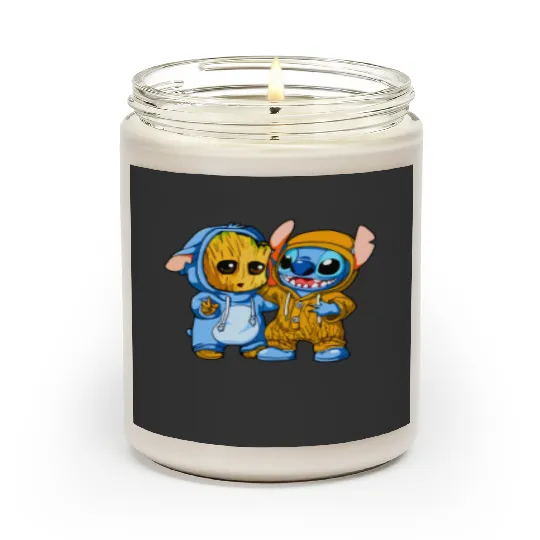 Stitch And Groot Scented Candles, Disney Scented Candles, Movie Scented Candles, Friend Scented Candles