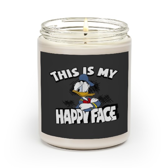 Donald Duck This Is My Happy Face Scented Candles, Retro Disneyland Donal Duck Scented Candles, Disneyland  Disney Trip Scented Candles