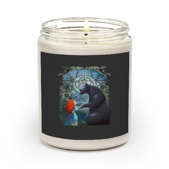 Disney Pixar Brave Merida And Bear Profile Portrait Scented Candles, Magic Kingdom Holiday Unisex Scented Candles