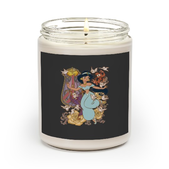 Princess Jasmine Aladdin  Color Scented Candles, Disney Scented Candles