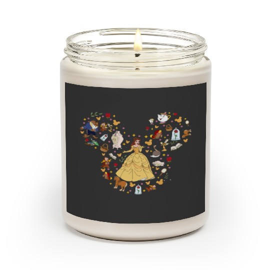 Princess Belle Scented Candles, Mickey Ear Scented Candles, Disney Trip Scented Candles