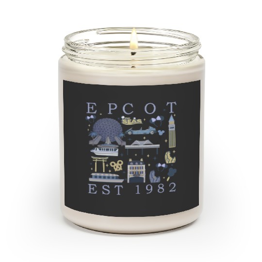 Disney Epcot Est 1982  Scented Candles, Mickey And Friends, Epcot Center 1982 Scented Candles