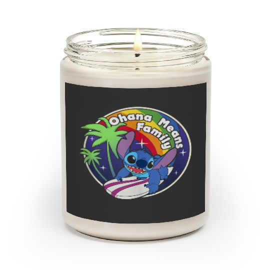 Disneyss Lilo Stitch Rainbow Surf Stitch Ohana Means Family Scented Candles