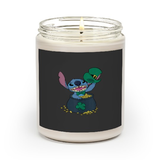 Disney Stitch Pot of Gold Shamrock St Patricks Day Scented Candles