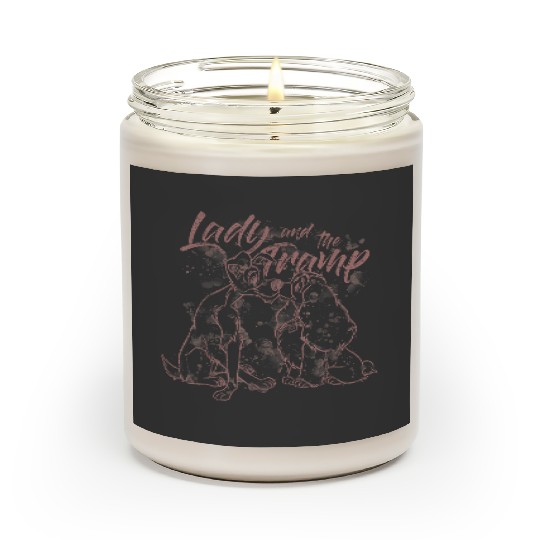 Disneyss The Lady And The Tramp Pink Line Art Portrait Scented Candles