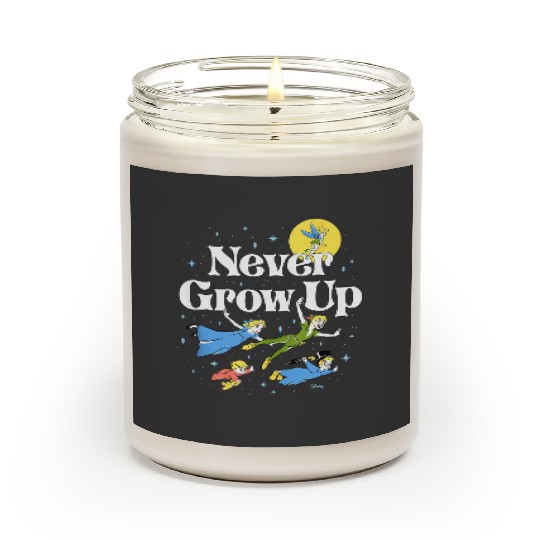 Vintage Never Grow Up Peter Pan Scented Candles, Disney Peter Pan Scented Candles