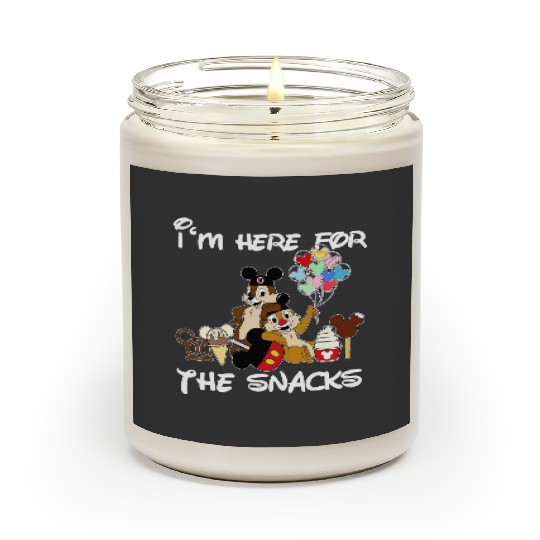 I'M Just Here For The Snacks Scented Candles, Snacking Around The World Scented Candles, Chip And Dale Scented Candles Disney Trip Family Scented Candles