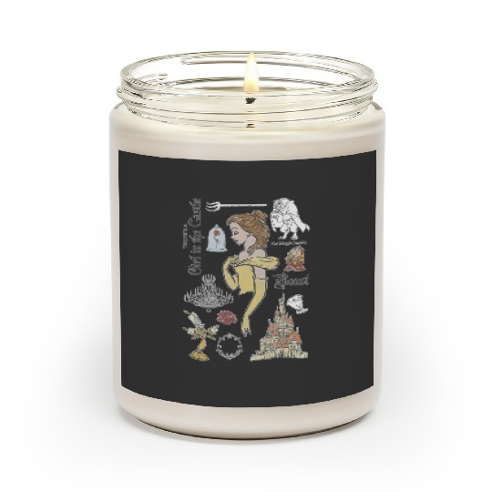 Disney Beauty And The Beast Characters Sketched Scented Candles, Magic Kingdom Scented Candles