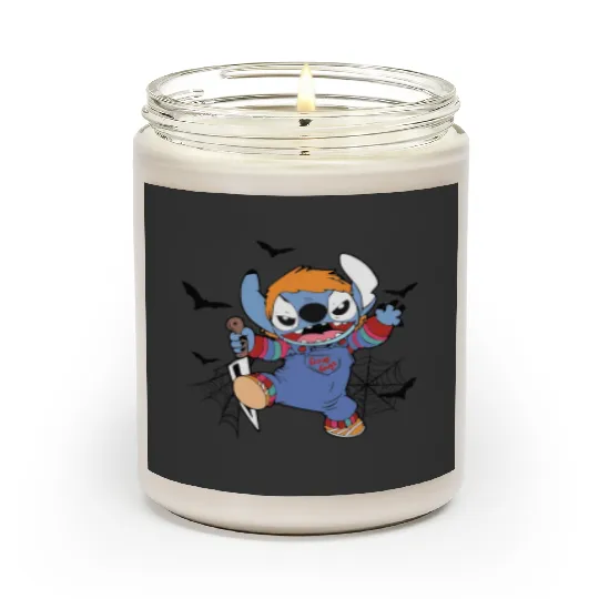 Discover Disney Halloween Chucky Stitch Scented Candles, Disney Stitch Horror Movie Scented Candles, Chucky Scented Candles