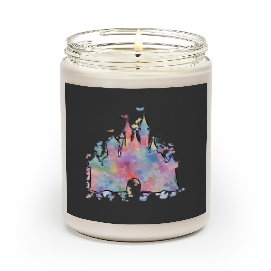 Watercolor Castle Scented Candles, Disney Magic Kingdom Scented Candles