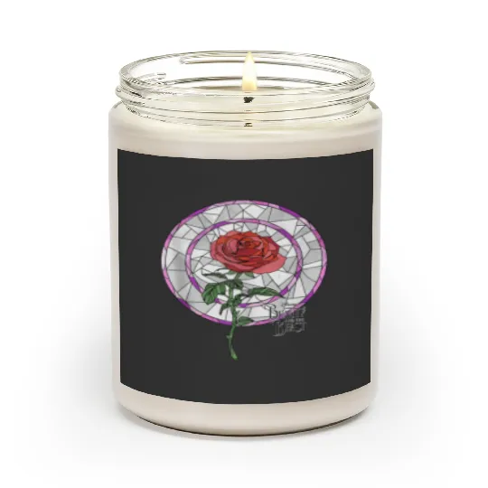 Disneyss Beauty And The Beast Stained Glass Rose Scented Candles