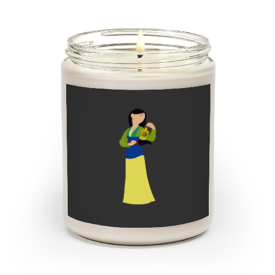 Beautiful Young Female Japaese Anime Character Sticker: Disney Mulan Anime Mushu, Mulan and Mushu Scented Candles