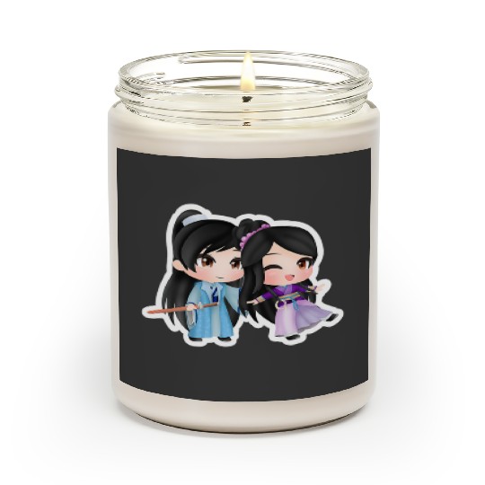 Warrior Princess Sticker4: Disney Mulan Anime Mushu, Mulan and Mushu Scented Candles