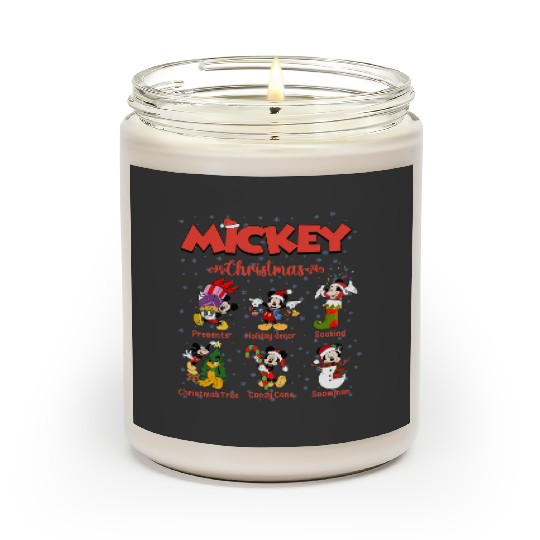 Mickey Christmas Scented Candles, Christmas Scented Candles, Raglan Scented Candles, Disney Christmas Scented Candles