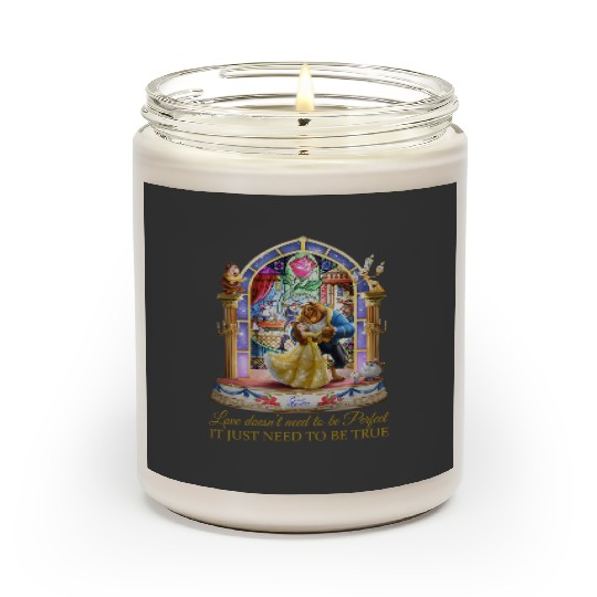 Disney Beauty and The Beast Stained Glass Rose Scented Candles, Disney Belle and The Beast Scented Candles
