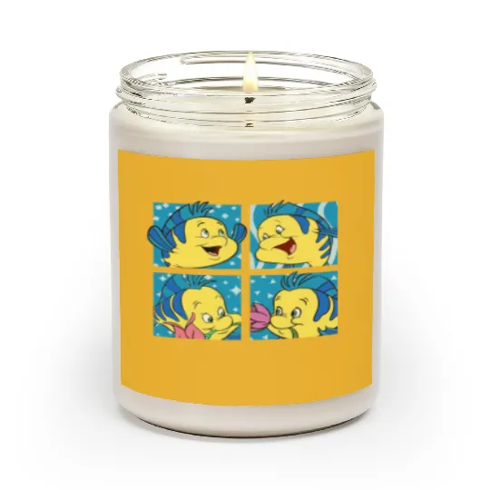 Cute Flounder Portrait Scented Candles, Disney The Little Mermaid Scented Candles
