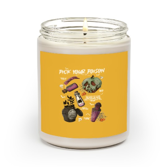 Vintage Disney Pick Your Poison  Scented Candles, Disney Halloween Scented Candles, Disney Villains Poison Scented Candles, Disney Halloween Matching Scented Candles