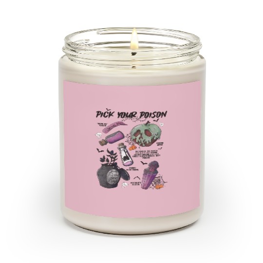 BVintage Retro Pick Your Poison Disney Halloween  Scented Candles, Disney Villains