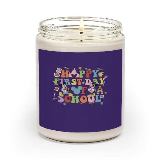 Happy First Day of School Disney Teacher Scented Candles, Disney Educator Back To School Scented Candles