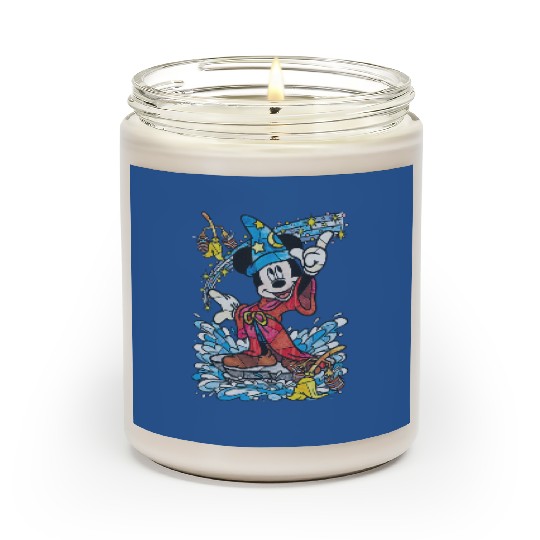 Disney Fantasia Sorcerer Mickey Mouse Magic Wizard Retro Scented Candles, Magic Kingdom Scented Candles Family Birthday Gift