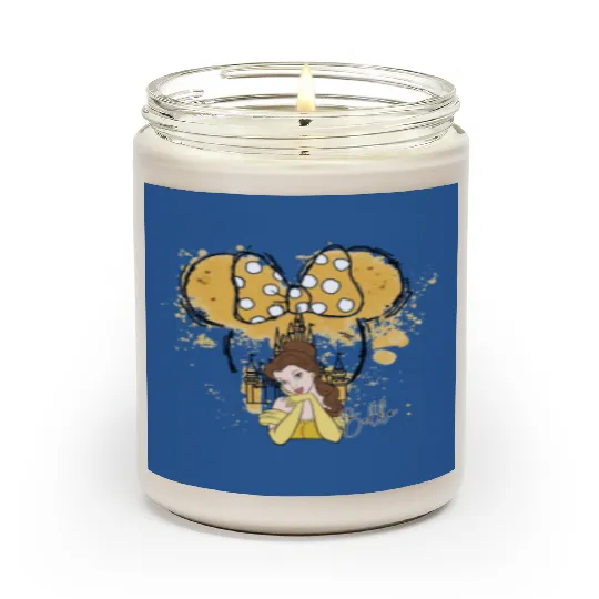 Disney Belle Princess Scented Candles, Belle Princess Scented Candles, Watercolor Princess Scented Candles