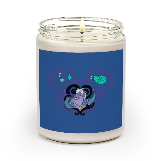 Ursula Scented Candles, Villain Sea Queen, Disney Villain Mickey Head Scented Candles, Little Mermaid Scented Candles